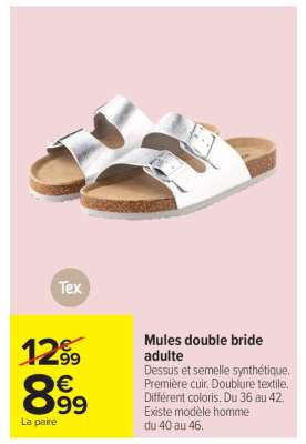 Mules double bride adulte