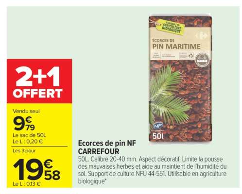 Ecorces de pin NF CARREFOUR