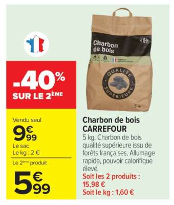 Charbon de bois CARREFOUR