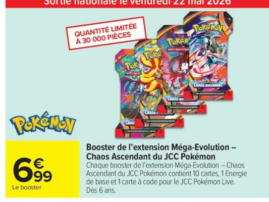 Booster de l’extension Méga-Évolution – Chaos Ascendant du JCC Pokémon