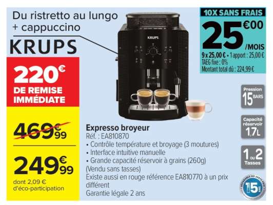 KRUPS Expresso broyeur