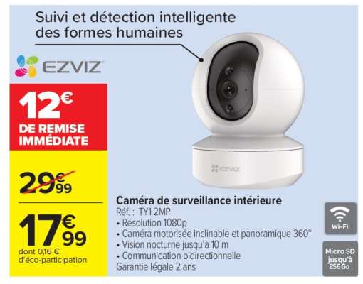 Caméra de surveillance intérieure