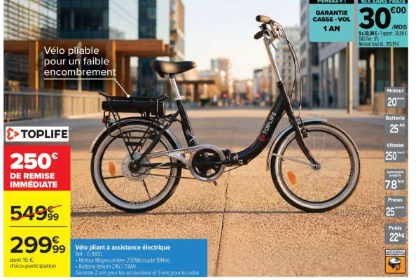 Vélo pliant à assistance électrique