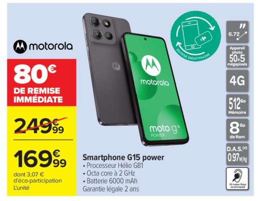 Smartphone G15 power