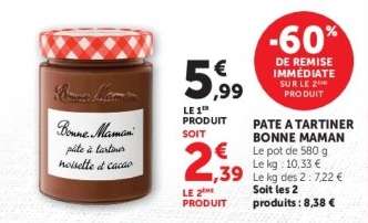 Pâte à tartiner "Bonne Maman"