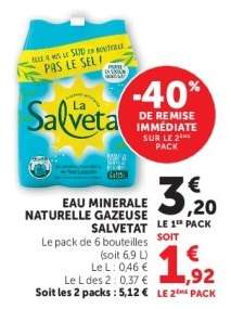 Eau Minérale Naturelle Gazeuse Salvetat