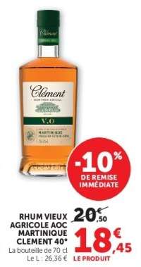 RHUM VIEUX AGRICOLE AOC MARTINIQUE CLEMENT 40°