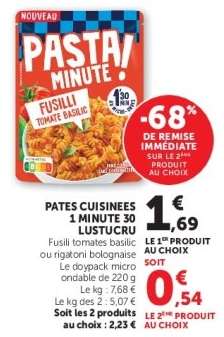 PATES CUISINEES 1 MINUTE 30 LUSTUCRU