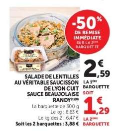 SALADE DE LENTILLES AU VÉRITABLE SAUCISSON DE LYON CUIT SAUCE BEAUJOLAISE RANDY