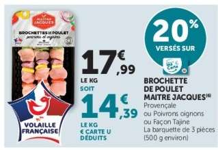 BROCHETTE DE POULET MAITRE JACQUES
