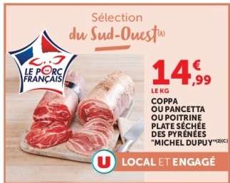 Coppa ou Pancetta ou Poitrine Plate Séchée des Pyrénées 'Michel Dupuy'