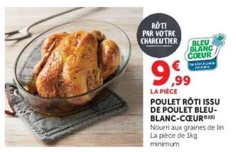 POULET RÔTI ISSU DE POULET BLEU-BLANC-CŒUR
