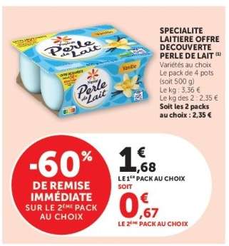 SPECIALITE LAITIERE OFFRE DECOUVERTE PERLE DE LAIT