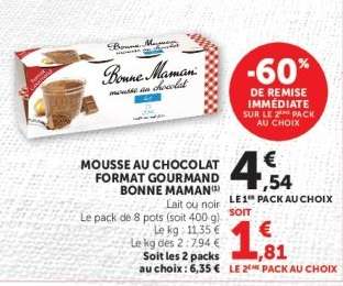 Mousse au chocolat format gourmand Bonne Maman