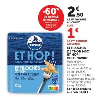 EFFILOCHÉS DE THON MSC ET HOP ! PETIT NAVIRE