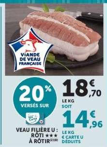 Veau Filière U: Rôti à Rôtir