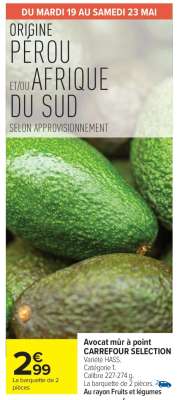 Avocat mûr à point CARREFOUR Sélection