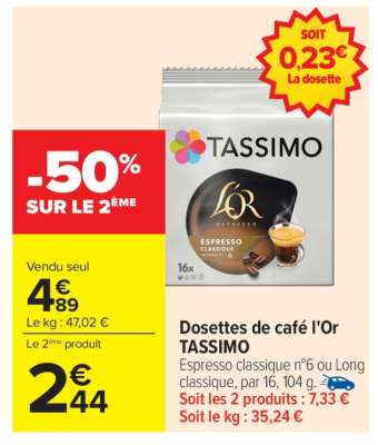 Dosettes de café L’Or TASSIMO