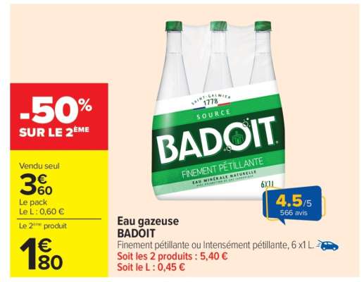 Eau gazeuse BADOIT