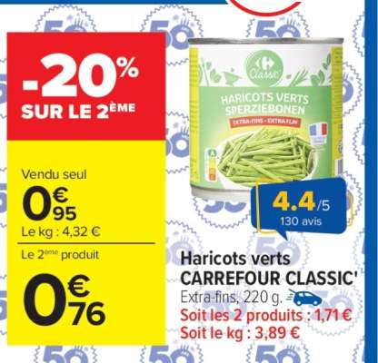 Haricots verts CARREFOUR CLASSIC'