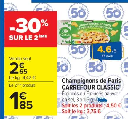 Champignons de Paris CARREFOUR CLASSIC'