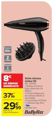 Sèche cheveux moteur DC