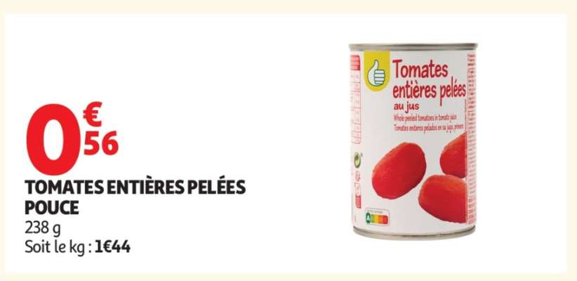 Tomates Entières Pelées Pouce