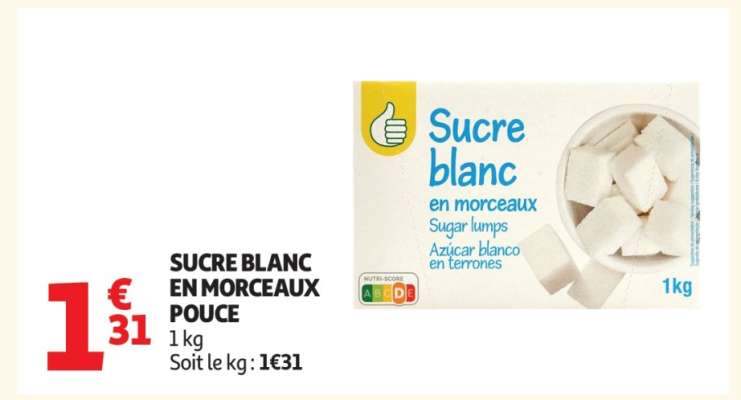 SUCRE BLANC EN MORCEAUX POUCE