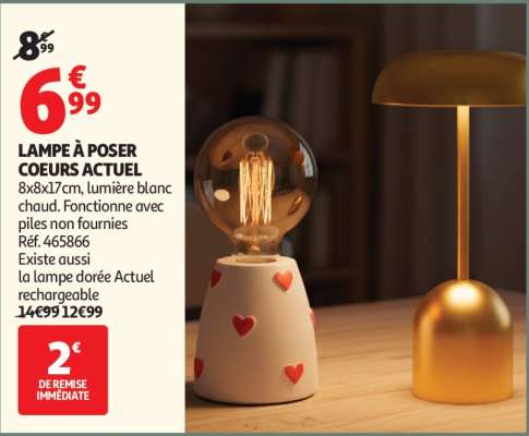 LAMPE À POSER COEURS ACTUEL