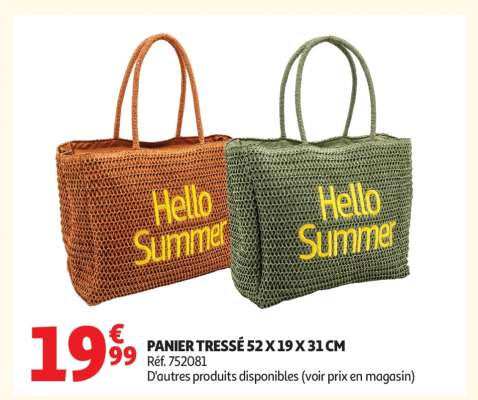 PANIER TRESSÉ 52 X 19 X 31 CM