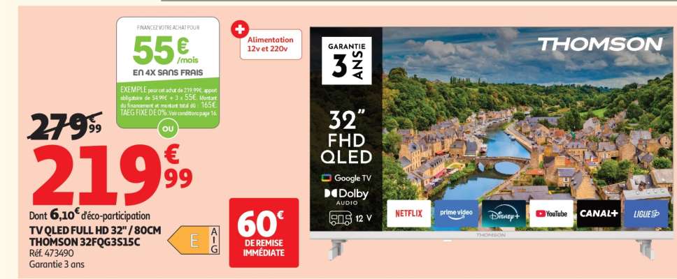 TV QLED FULL HD 32" / 80CM THOMSON 32FQG355IC
