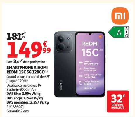 SMARTPHONE XIAOMI REDMI 15C 5G 128GO