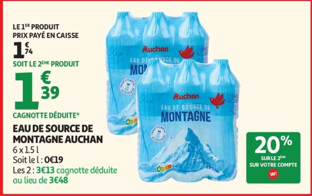 Eau De Source De Montagne Auchan