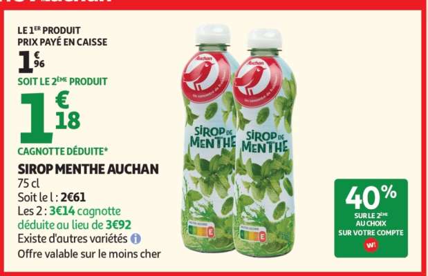 SIROP MENTHE AUCHAN