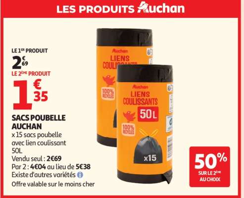 SACS POUBELLE AUCHAN