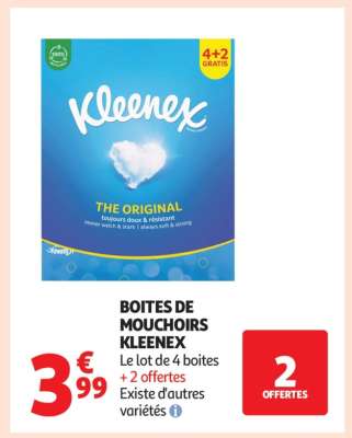 BOITES DE MOUCHOIRS KLEENEX