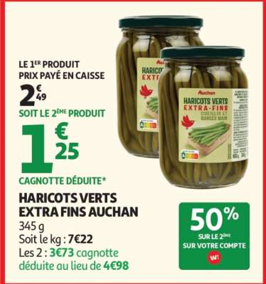 Haricots Verts Extra Fins Auchan
