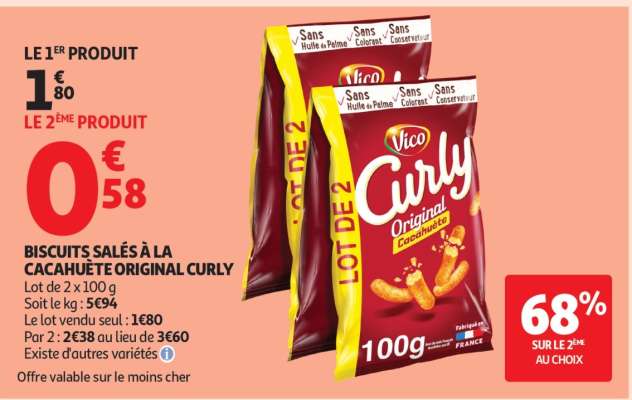 BISCUITS SALÉS À LA CACAHUÈTE ORIGINAL CURLY