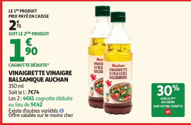 VINAIGRETTE VINAIGRE BALSAMIQUE AUCHAN
