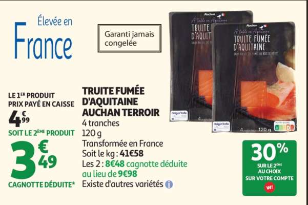 TRUITE FUMÉE D'AQUITAINE AUCHAN TERROIR