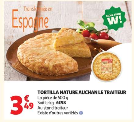 TORTILLA NATURE AUCHAN LE TRAITEUR