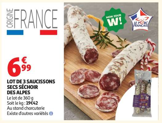 Lot De 3 Saucissons Secs Sechoir Des Alpes