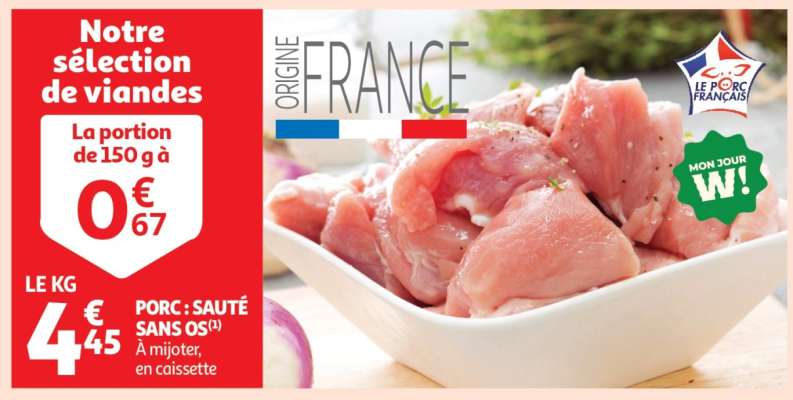 Porc : Sauté Sans Os