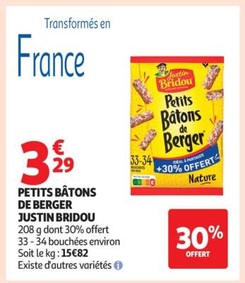 Petits Bâtons De Berger Justin Bridou