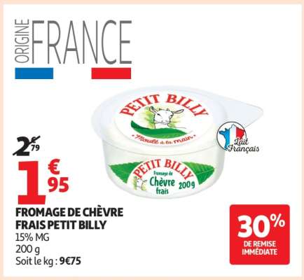 FROMAGE DE CHÈVRE FRAIS PETIT BILLY