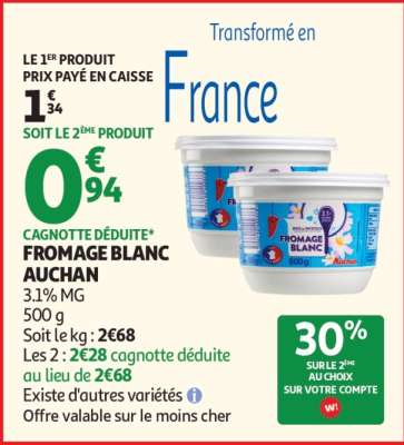 FROMAGE BLANC AUCHAN