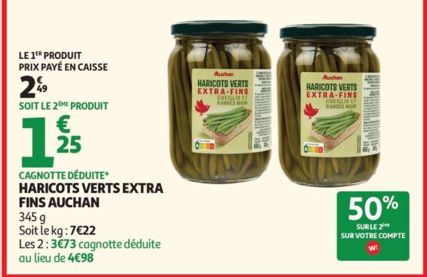 Haricots Verts Extra Fins Auchan