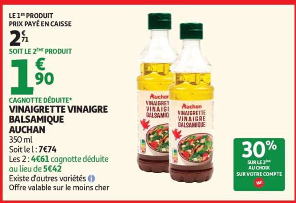 VINAIGRETTE VINAIGRE BALSAMIQUE AUCHAN