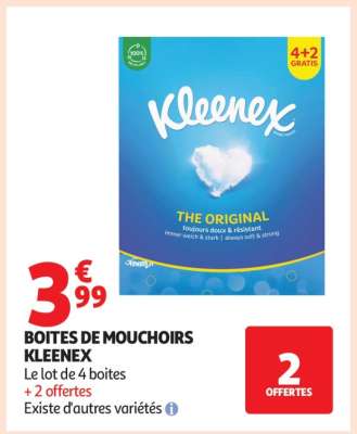 BOITES DE MOUCHOIRS KLEENEX