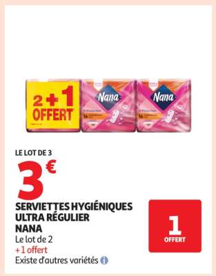 SERVIETTES HYGIÉNIQUES ULTRA RÉGULIER NANA